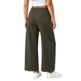 thumbnail image 5 of CFLVAEK Sweatpants Women Barrel Wide Leg Baggy Lounge Pants with Pockets Casual Elastic Waist Workout Sweat Pant Army Green L, 5 of 10