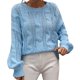 thumbnail image 1 of Gibobby Suéter para mujer, Suéter Ligero de Cuello Redondo Suéter para Mujer, para otoño e invierno(Azul,G), 1 of 5