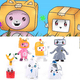 thumbnail image 2 of 6 piezas/set Lankyboxs figuras de acción juguetes Foxy Boxy Rocky Ghosty Thicc Shark Milky Canny Sticky Animal Figura juguetes para niños regalo, 2 of 5