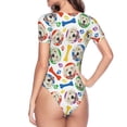 thumbnail image 2 of Uemuo Cartoon Labrador Retriever Pattern Women's One Piece Short Sleeve Swimsuit Rash Guard Surfing Modest Quick-drying Swimsuit Beach Essentials-, 2 of 7