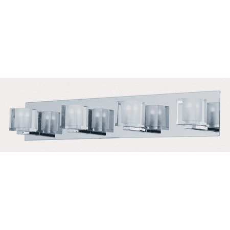 28 Inch Chrome Base - Bathroom Vanity 4 Light With Polished Chrome Finish Glass Steel Material G9 Bulb 28 inch 8.8 Watts
