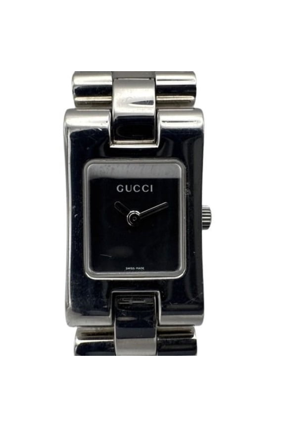 Pre-Owned GUCCI Gucci Watch 2305L Black Silver Stainless Steel Women's