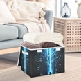 thumbnail image 3 of Yayeee Collapsible Cube Storage Bin with Lid Fabric Closet Decorative Basket with Handles, Blue Tree, 3 of 7