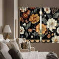 thumbnail image 2 of Boho Floral Kitchen Curtains Boho Short Curtains for Windows Small Cafe Window Curtains Black Country Rod Pocket Curtains For Bathroom Windows 2 Panels Drapes Treatment Tier Curtains (42x63 Inch), 2 of 5