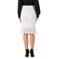 thumbnail image 3 of INSPIRE CHIC Women's Elegant Vintage Mermaid Fishtail Lace Skirts Stretch Office Bodycon Pencil Skirt XL White, 3 of 6