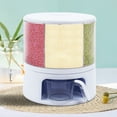 thumbnail image 4 of Miumaeov Cereal Dispenser 360° Rotation Food Dispenser Sealed Grain Container with Removable Divider and Handle for Corn Soybeans 10 L, 4 of 12