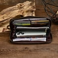 thumbnail image 3 of Tonnylam Cartera larga de piel de vacuno de primera capa con ranura para múltiples tarjetas, estilo retro, para hombre, 3 of 6