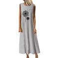 thumbnail image 1 of Birdeem Robes de Mode pour Femmes Été Décontracté Col Rond Sans Manches avec Poches Robe Longue de Plage, 1 of 4