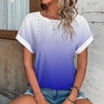 thumbnail image 7 of fatyb Summer Tops for Women Fashion Eyelet T-Shirts Casual Short Sleeve Loose Gradient Dressy Blouses, 7 of 7
