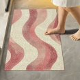 thumbnail image 2 of Yayeee Bath Rug for Bathroom Floor Non Slip Contour Fluffy Soft Absorbent Mat, 20"x24", Soft Pink Pattern, 2 of 7