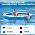thumbnail image 4 of Bezliving 8 FT Round Inflatable Floating Dock with Woven Fabric Deck, Large Floating Island for Lake Pool Ocean, Heavy Duty Sunchill Float Ring with Quick Inflate Pump, Supports 2 to 8 Adults, 4 of 7