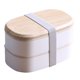 thumbnail image 1 of Fiambrera de grano de madera de caja Bento con correa de doble capa de estilo japonés Afortunado Sencillez, 1 of 4