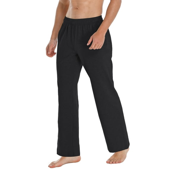 FEDTOSING Men's Sweatpants Cotton Jogger Male Loose Fit with Pockets Black,up to 3XL