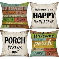 XUEHUAPIAOPIAO Summer Retro 18” x 18” Farmhouse Decorative Pillow Covers (4 Count)