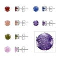 thumbnail image 1 of Conjunto de pendientes de oreja para hombres y mujeres con incrustaciones de diamantes de imitación redondos con aguja de plata 925 (multicolor), 1 of 5