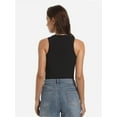 thumbnail image 2 of Women's Ribbed Sleeveless Crew Neck Summer Top Casual Basic Strap Tank Top, 2 of 4