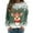 Green, variant on SRZYMJ Women's Long Sleeve Crewneck Graphic Sweatshirt Festive Reindeer Holiday Pullover Soft Cozy Winter Top Casual Comfort Wear