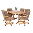 thumbnail image 4 of Caster Chair Company 7-Piece 42x[42/60] Caster Dining Set Wood Edge Laminate Table Top & Caramel Chairs, 4 of 11