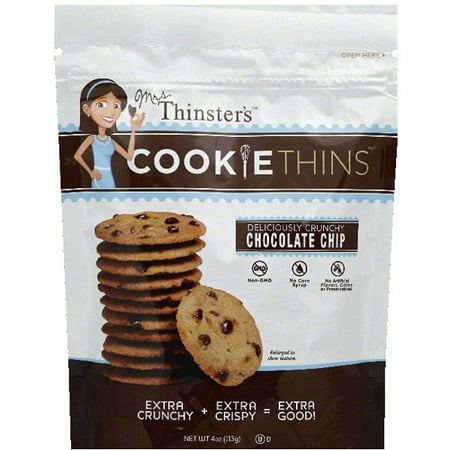 Mrs. Thinster's Chocolate Chip Cookie Thins, 4 oz, (Pack of
