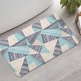 thumbnail image 2 of Blue Ethnic Triangle and Geometric Pattern Bathroom Rugs Mat,Non Slip Microfiber Bathroom Rug,Rubber Backing,Soft Bathroom Mats for Bathroom Floor,Tub and Shower,17x30in(43x75cm), 2 of 5