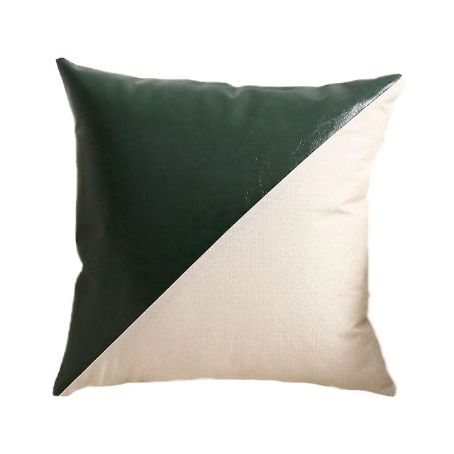 black Funda de almohada con costuras de Pu, funda de almohada moderna y sencilla de viento Ins, funda de almohada para sofá y coche para el hogar, estilo 1, 45x45cm