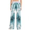 thumbnail image 5 of Women's Long Sleep Pants Home Pants Sleep Pants Wide-Leg Pants Design Elastic Fabric Casual Pants XS Cartoon Turquoise Flowers Seamless, 5 of 7