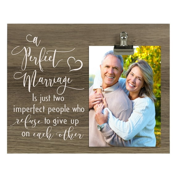 Lifesong Milestones Inspirational Wedding Anniversay Clip Photo Frame Salt Oak 8x10in - A Perfect Marriage