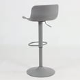 thumbnail image 3 of AmeriHome Full Back Gray Plastic Adjustable Height Solid Color Monochromatic Bar Stool Set- Powder Coat Matte Paint Finish, 3 of 5