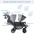 thumbnail image 4 of Costway Double Stroller Foldable Baby Twin Lightweight Travel Stroller Infant Pushchair Black, 4 of 10