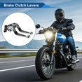 thumbnail image 2 of Unique Bargains Short Long Brake Clutch Levers for Yamaha YZF R1 99-01 6 Position Adjustable Motorcycle Handlebar Brake Lever Aluminum Alloy Black Handle Titanium, 2 of 6