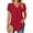 Red #127, variant on Women's Summer Tunic Tops Dressy Casual Chiffon Blouses Plus Size V Neck Short Sleeve T-Shirts Navy M