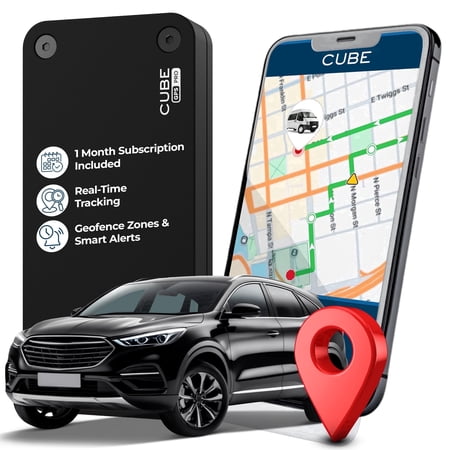 Cube GPS Tracker for Vehicles Magnetic Mount, Up to 1 Year Battery, IP67 Waterproof with Real-Time Location