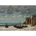 thumbnail image 3 of Gustave Courbet 18x14 Black Modern Framed Museum Art Print Titled - Boats on a Beach, Etretat (C. 1872-1875), 3 of 5