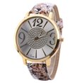 thumbnail image 1 of Reloj con correa de PU con estampado floral para mujer Reloj de pulsera de cuarzo de aleación con esfera grande (marrón), 1 of 3