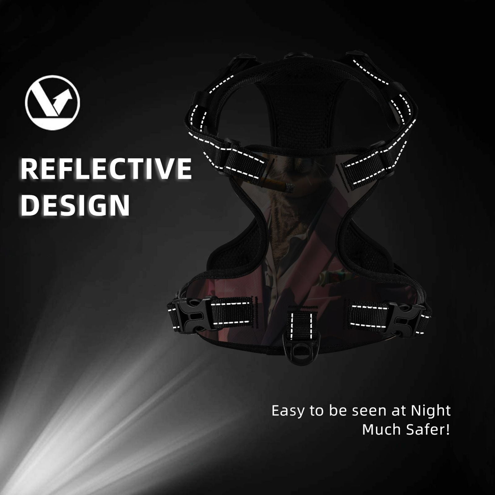 Vsdgher Stylish Kangaroo In Suit Dog Harness, No-Pull Pet Harness, Dog Vest, Pet Vest for Small to Large Dogs-X-Large
