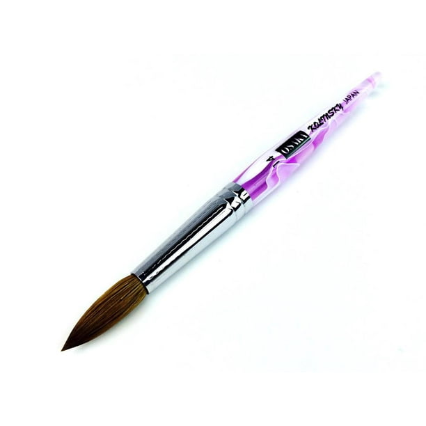 Osaka Kolinsky Nail Brush with Purple Swirl Acrylic Handle Size 14