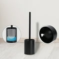 thumbnail image 3 of Unique Bargains Stainless Steel Toilet Bowl Brush and Holder Wall Mounted Black, 3 of 5