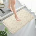 thumbnail image 5 of Fmbmuo Low Pile Bathroom Rugs Waterproof Modern Rectangle Bath Mat Polyester 15.74x23.62in Beige, 5 of 5