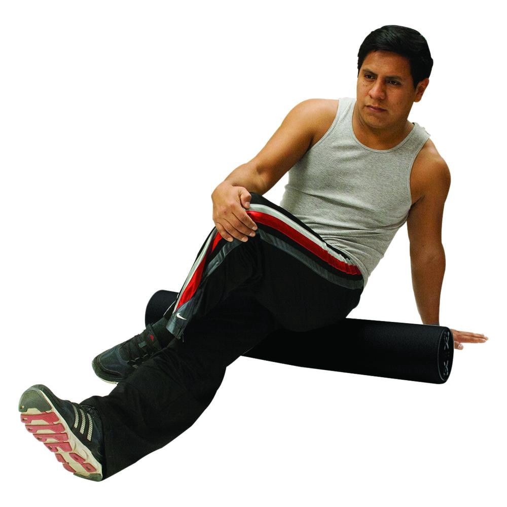 CanDo Exercise Foam Roller Black Composite Extra Firm, 6 In. x 36 In. Round, Case of 12