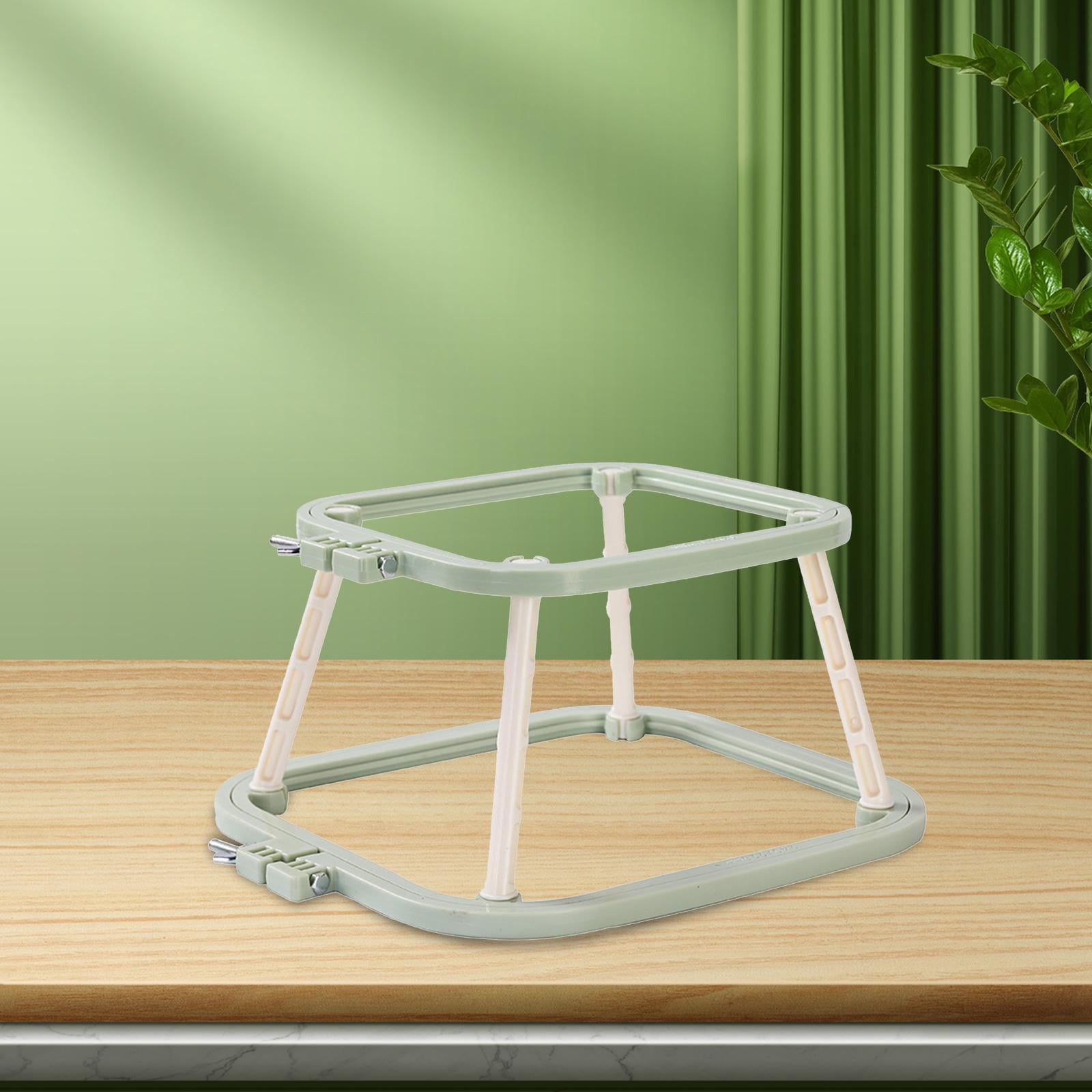 perfeclan Cross Stitch Rack Embroidery Frame Lap Stand Double Layer Art Crafts Stitching DIY Hands Embroidery Hoop Desktop green