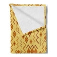 thumbnail image 2 of Tribal Soft Flannel Fleece Throw Blanket, Art with Quirky Forms Abstract Cultural Design, Cozy Plush for Indoor and Outdoor Use, 50" x 70", Sand Brown Ginger, by Ambesonne, 2 of 5