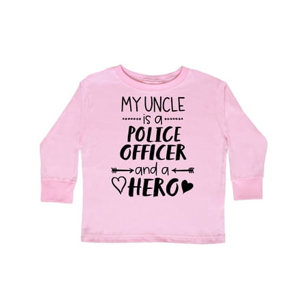 

Inktastic My Uncle is a Police Officer and a Hero Gift Toddler Boy or Toddler Girl Long Sleeve T-Shirt