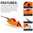 thumbnail image 3 of Opolski 5cm 9g Silicone Rat Bait Flexible Sharp Hook Rat Lure With Double Hook Fishing Accessory, 3 of 8