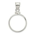 thumbnail image 3 of 925 Sterling Silver 19.1 x 1.5mm $0.01 Diamond Cut Coin Bezel Shaped Pendant, 3 of 5