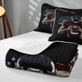 thumbnail image 4 of Manfei Boys Rugby Twin Quilt Set, Sports Gamer Twin Coverlet Set, Maroon Red Navy, Black Reversible 2 Pieces, 1 Bedspread and 1 Pillowcase, 4 of 7