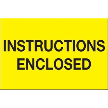 3 x 5 in. - Instructions Enclosed Fluorescent Yellow Labels