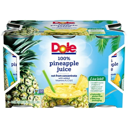 (2 pack) DOLE 100% Pineapple Juice 6-6 fl. oz.