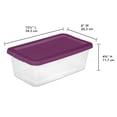 thumbnail image 2 of Sterilite Set of (10) 6 Quart Storage Boxes, Clear Plastic Storage Bin with Snap-on Lid, Magenta, 2 of 9