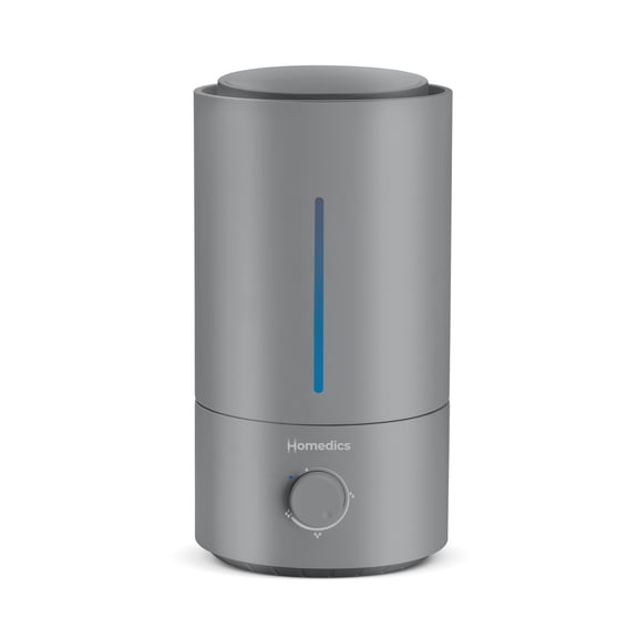 (Open Box) Homedics Ultrasonic Humidifier, Cool Mist, Easy Top Fill with up to 44 Hour Run Time, .96 Gallon, Gray