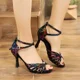 thumbnail image 2 of XIHAHA sandalias de mujer, zapatos de baile latino para damas y niñas, zapatos de baile de Tango, sandalias de Salsa, zapatos de práctica, tacones de mujer, 2 of 5